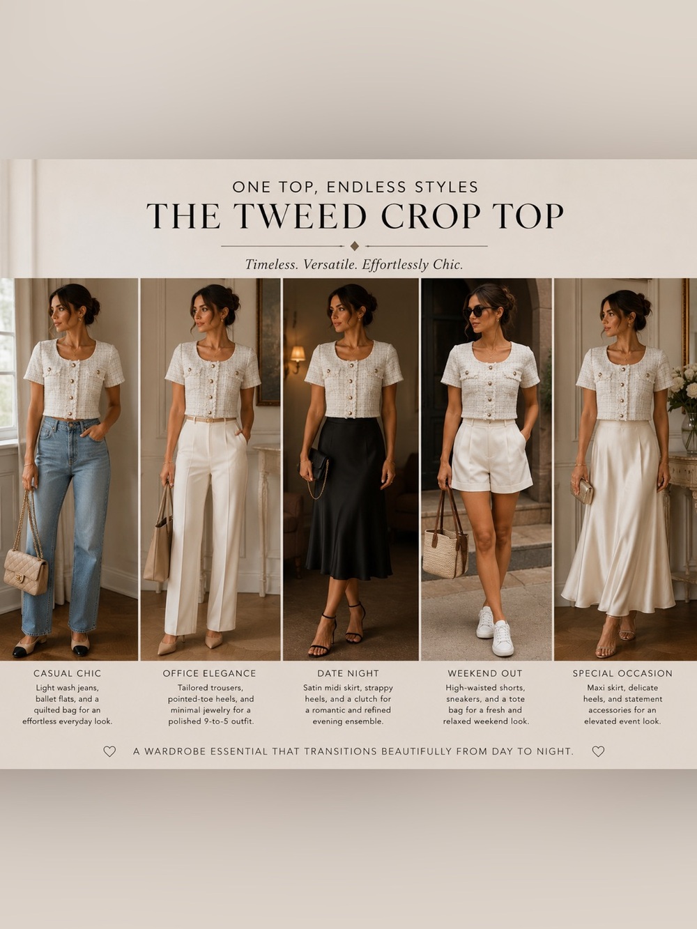 Maje Ecru Tweed Cropped Bustier Top - Picture 5 of 16